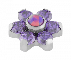 Zirconia Morada Con Opalo Morado Fuego
