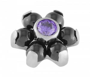 Opalo Puro Negro Con CIrconia Morada