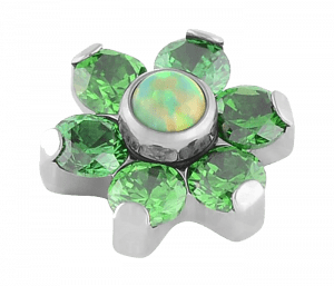 Zirconia Verde Con Opalo Verde Verano