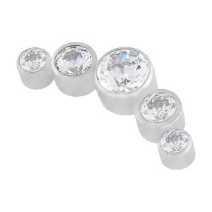 Clear Cubic Zirconia 5 Stone Cluster XL 1.2