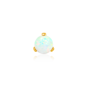 Accesorio piercing de oro con un Ópalo. Disponible en oro blanco, oro amarillo y oro rosa.